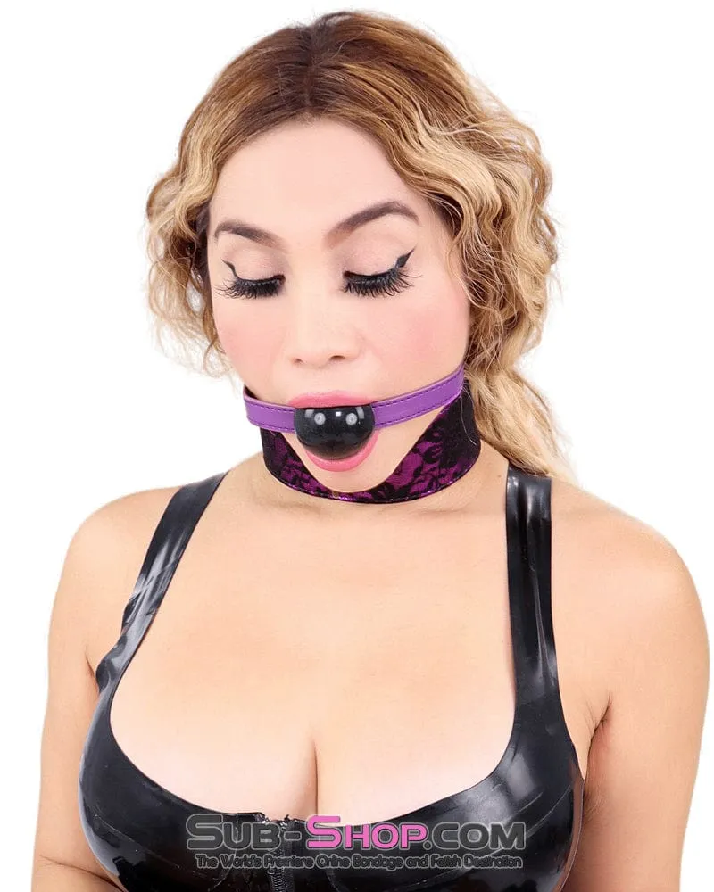 3810MQ      Purple Strap Beginner's Black Classic Ball Gag - MEGA Deal