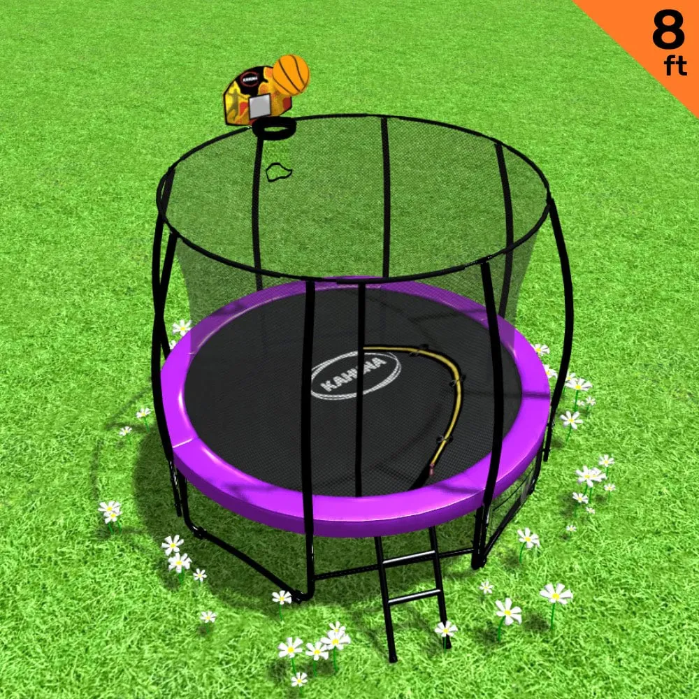 8ft UV-Stabilised Kids Trampoline with Basketball, Kahuna