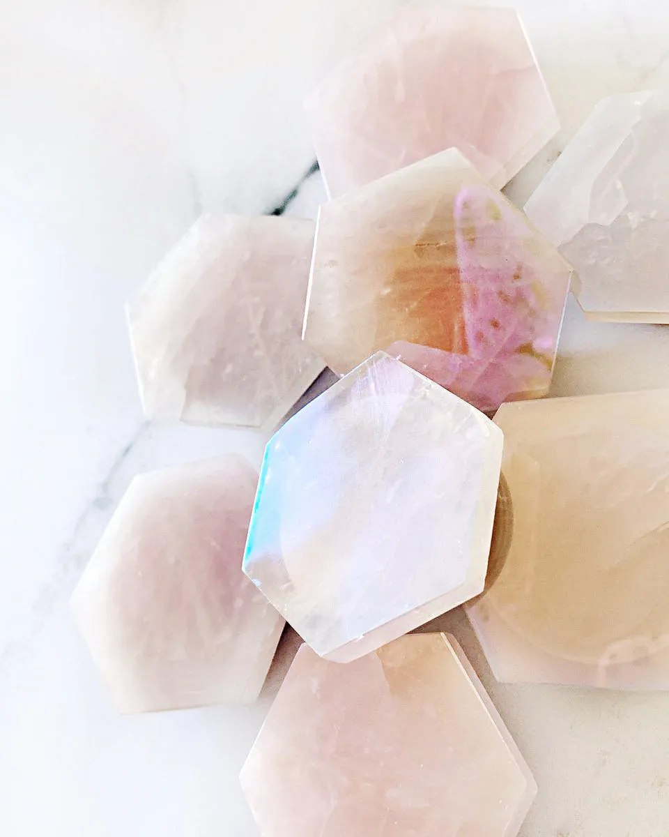 Aqua Rose Quartz White Phone Grip