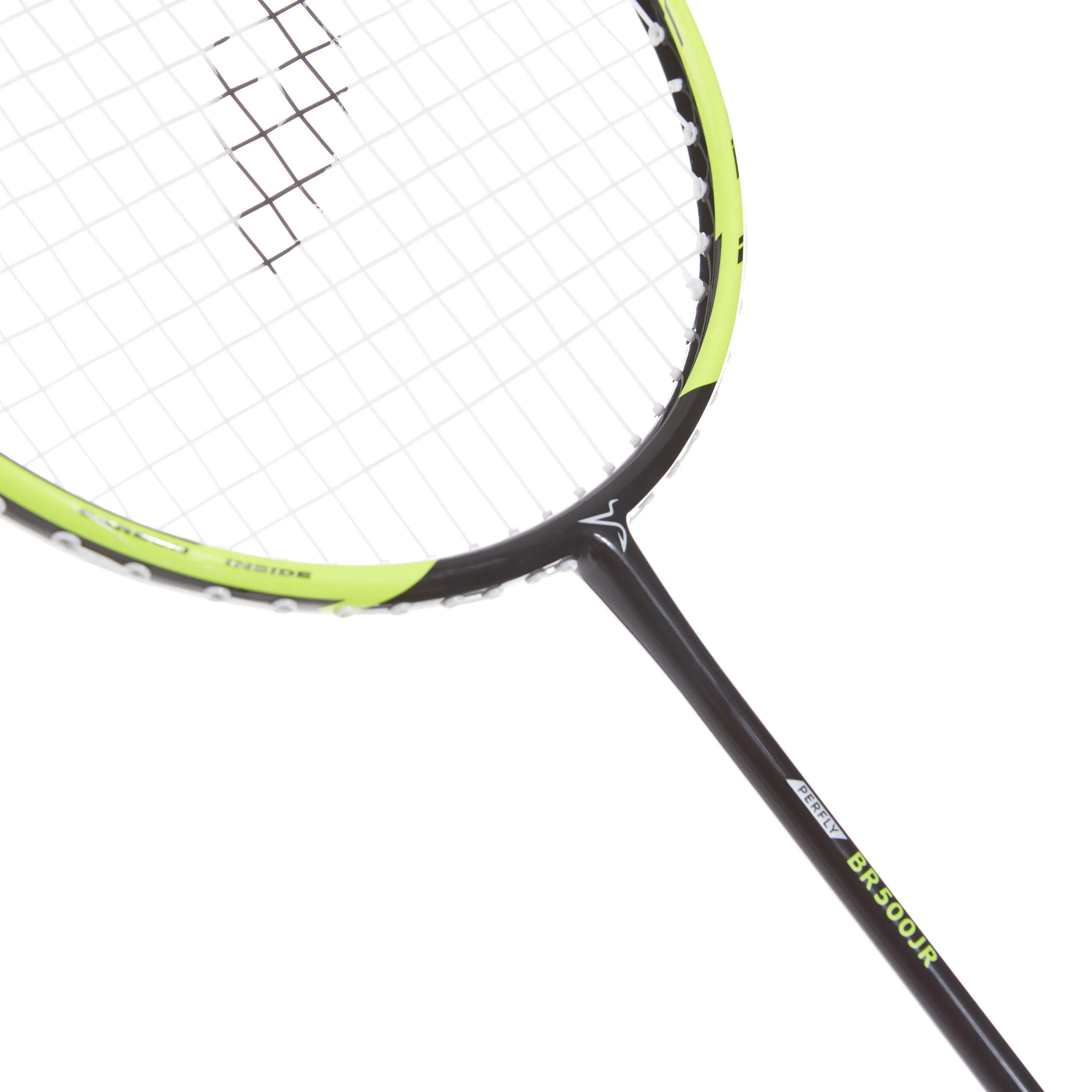 Badminton racket BR 500 children's yellow PERFLY, black/neon yellow