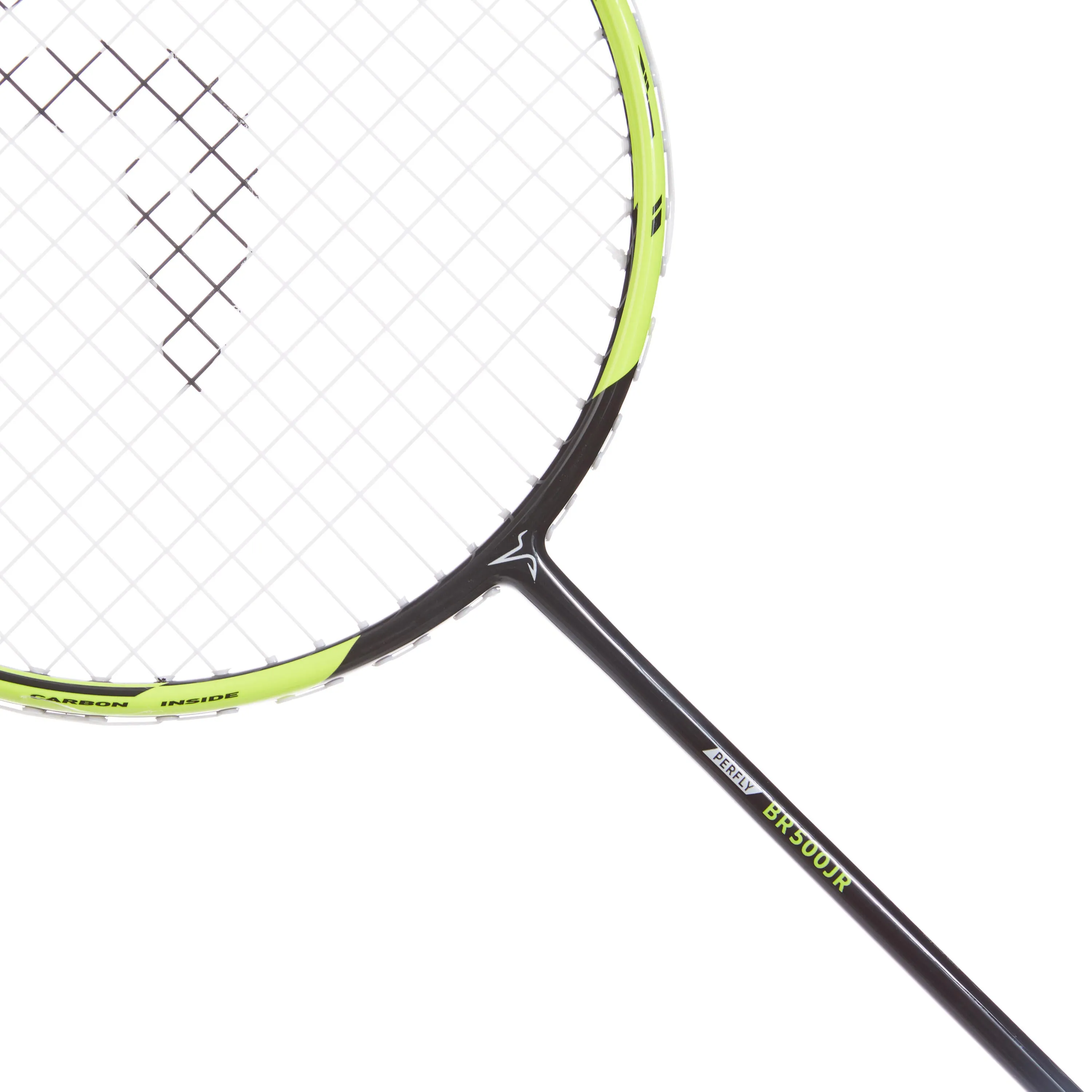 Badminton racket BR 500 children's yellow PERFLY, black/neon yellow