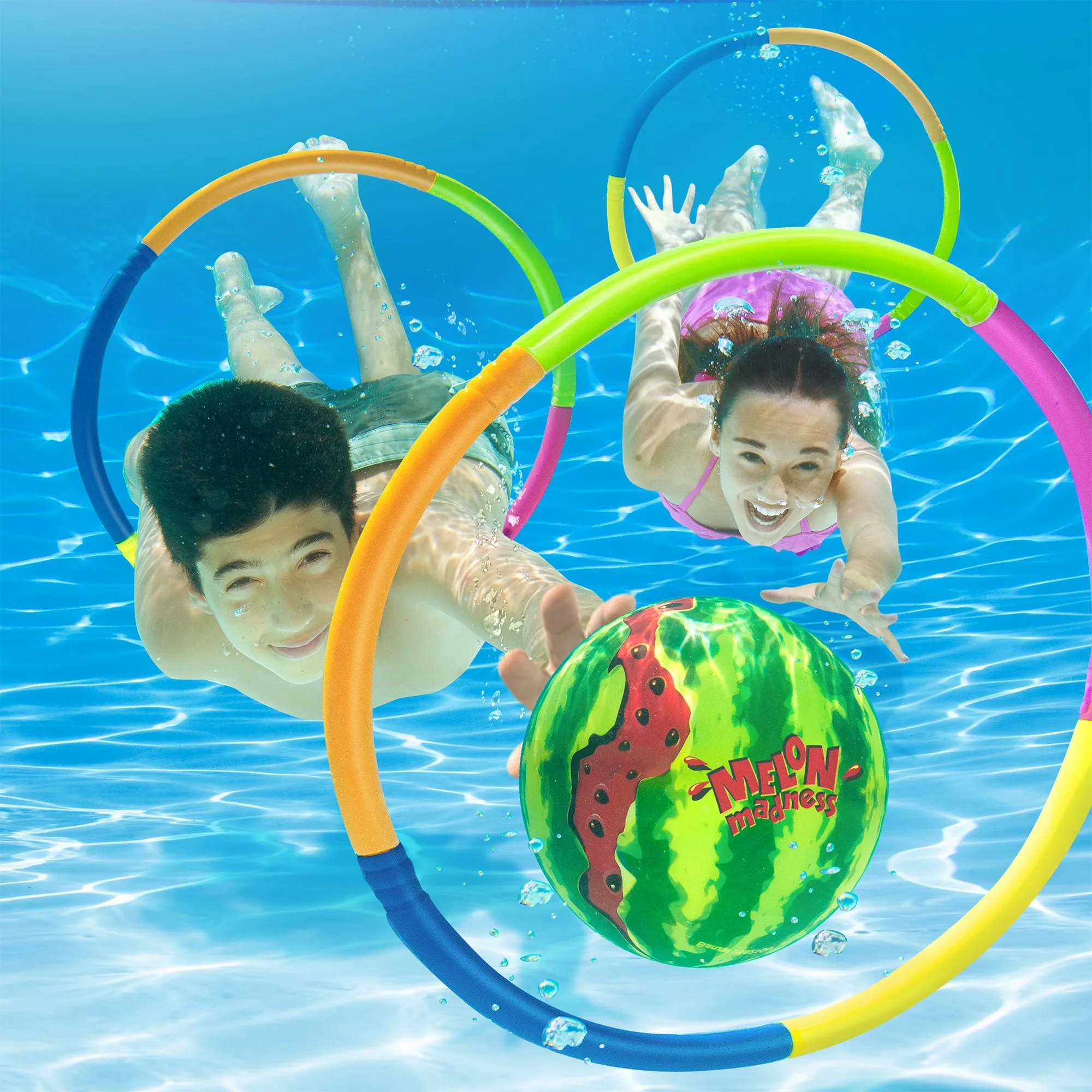 Banzai Melon Madness Pool Underwater Water-Filled Ball w/ Target Hoop (Open Box)