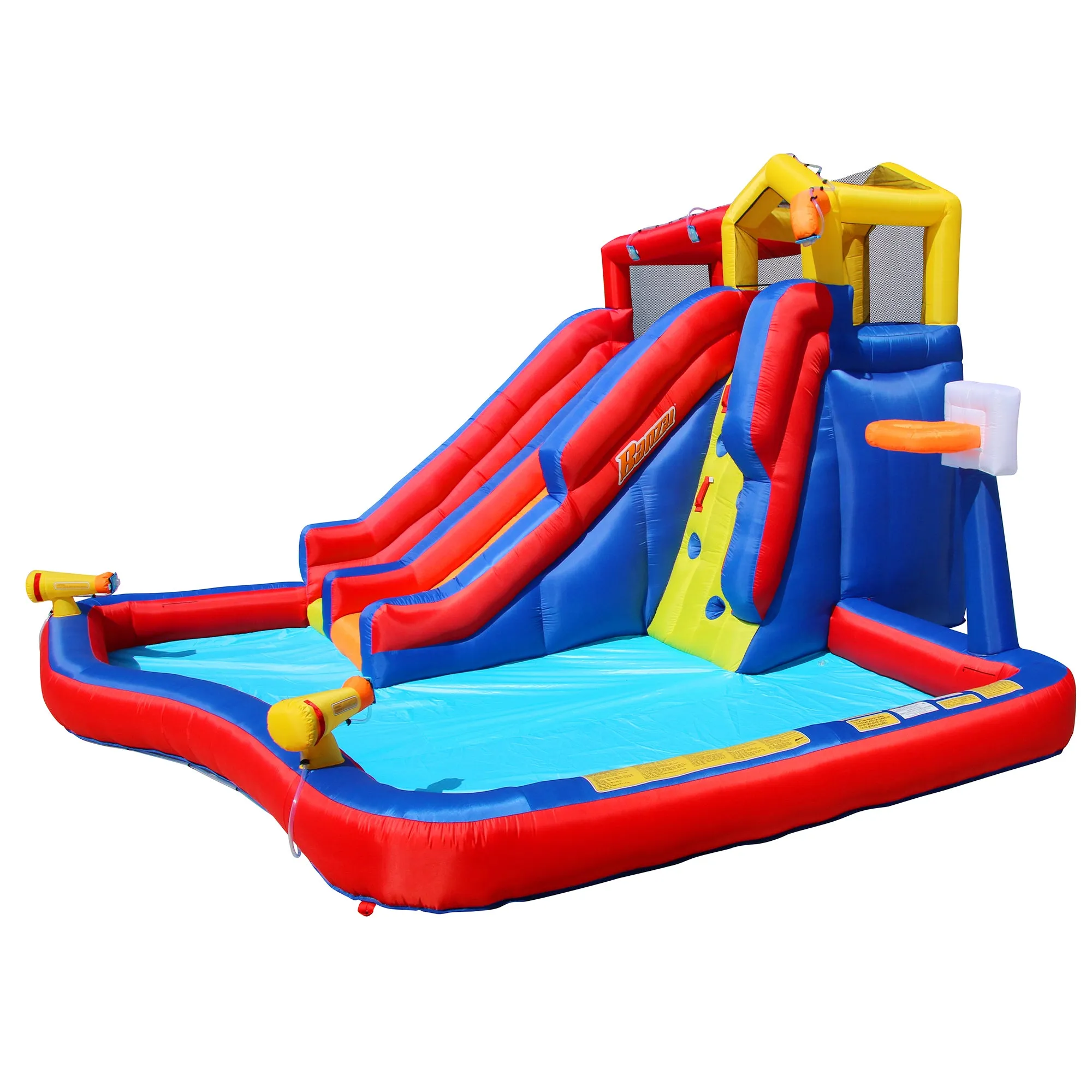 Banzai Twin Falls Giant Colorful Inflatable Water Park (Open Box)