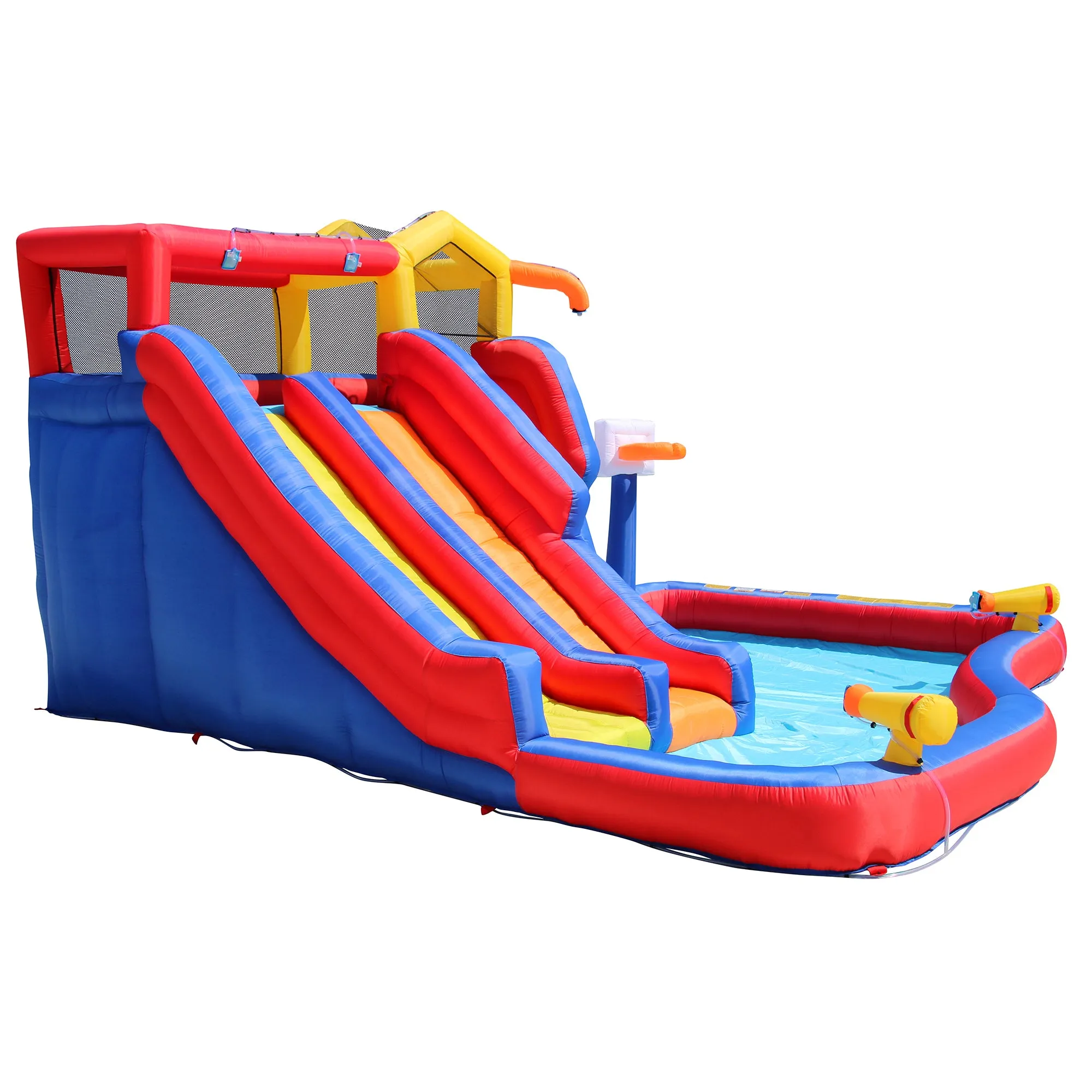 Banzai Twin Falls Giant Colorful Inflatable Water Park (Open Box)