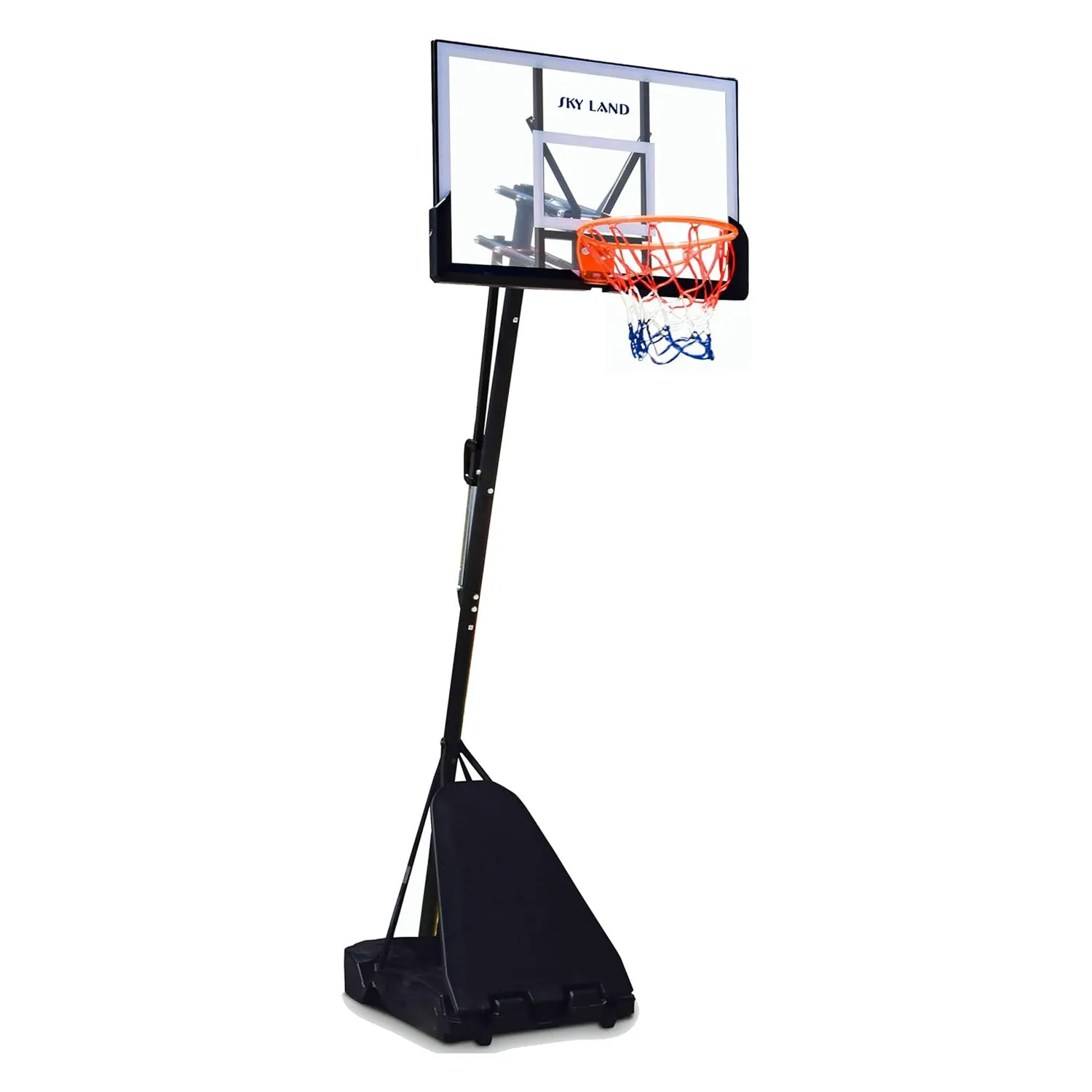 Basketball Hoop EM-1875 Stand With Adjustable Height (8-10 ft) 44" Shatterproof Acrylic Backboard For Adults and Kids Outdoor and Indoor Basketball Goal Stand