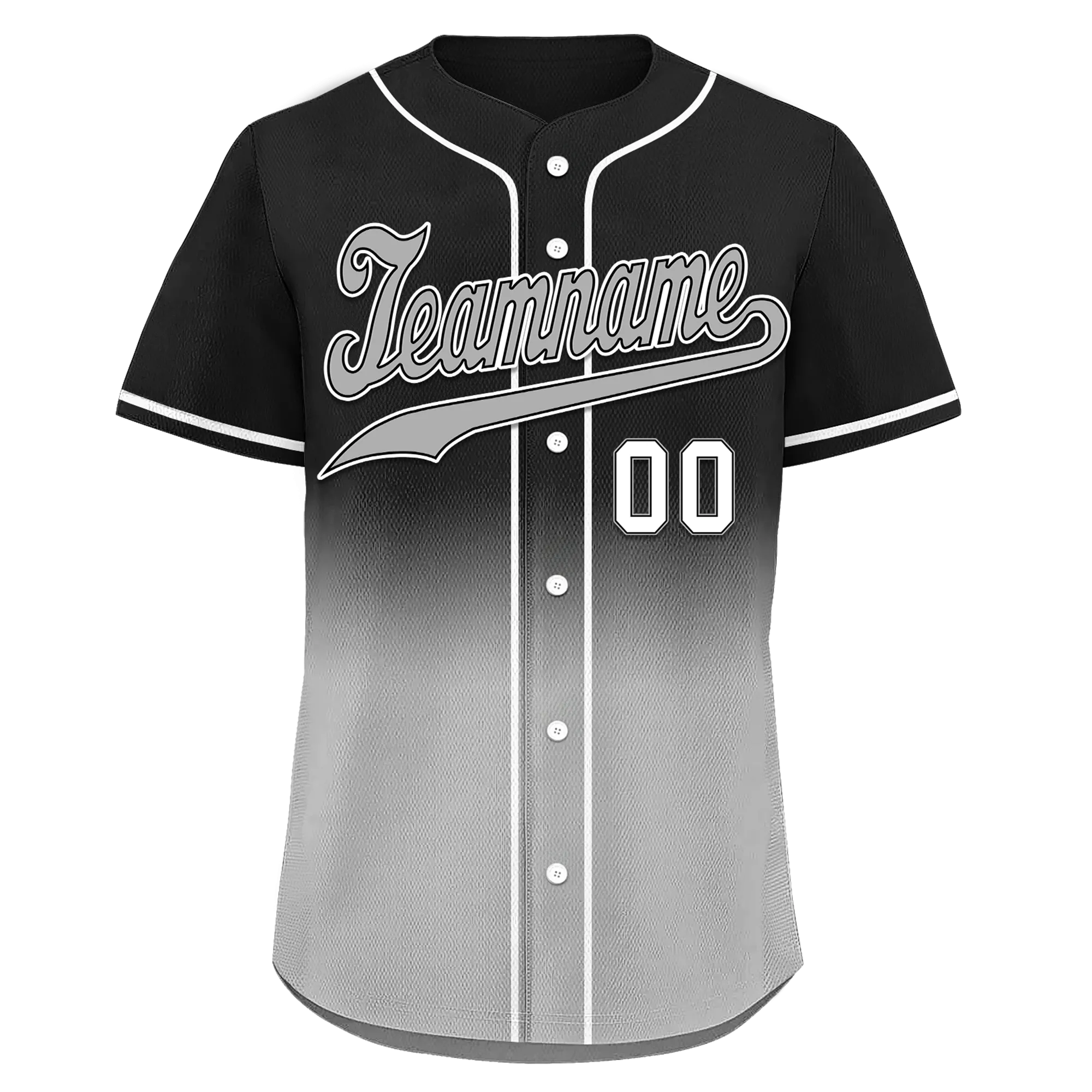 Custom Black Grey Fade Fashion Personalized Authentic Baseball Jersey BSBJ01-D0a70cf