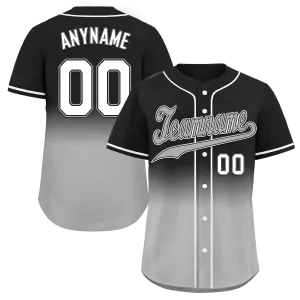 Custom Black Grey Fade Fashion Personalized Authentic Baseball Jersey BSBJ01-D0a70cf