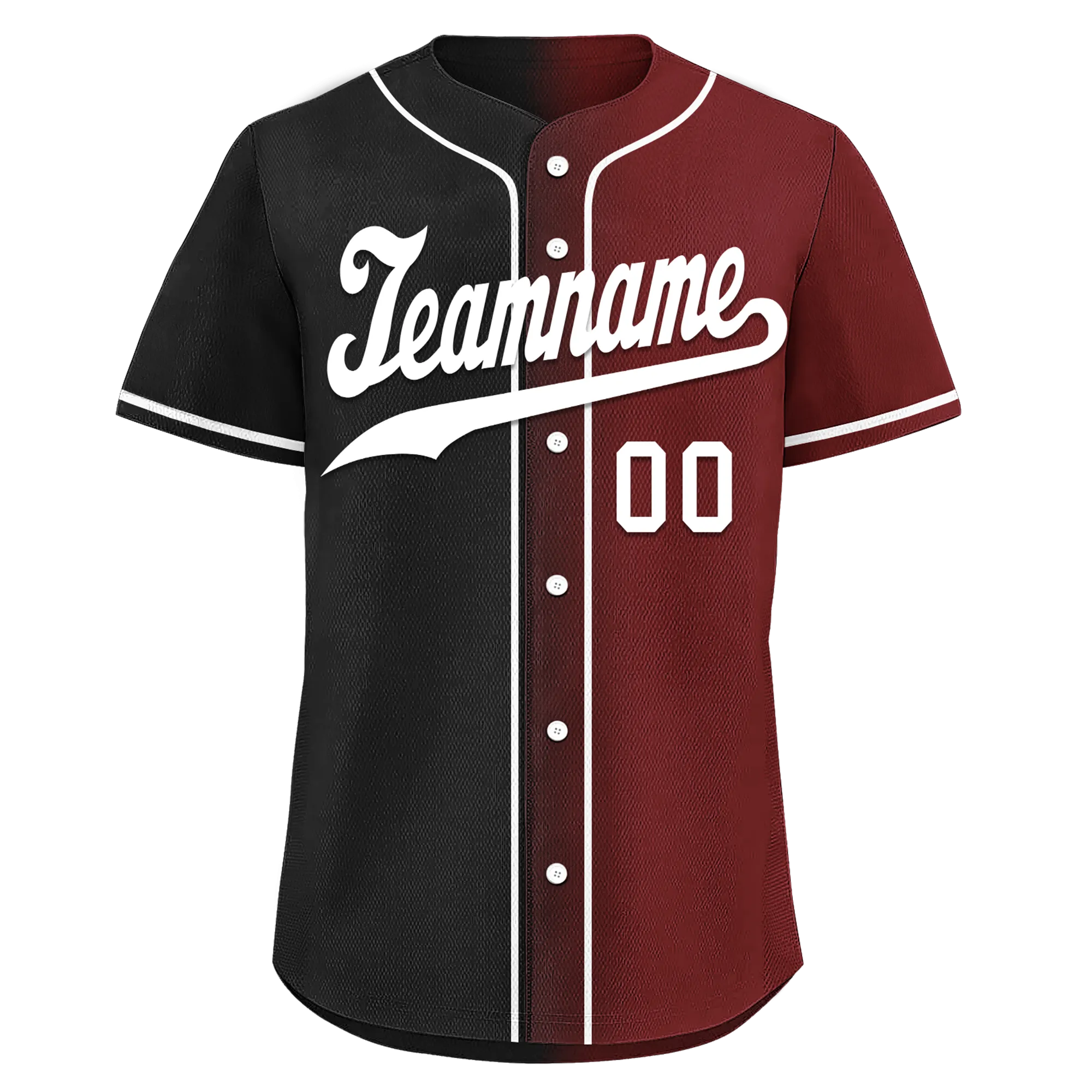 Custom Black Red Gradient Fashion Personalized Authentic Baseball Jersey BSBJ01-D0a7aae