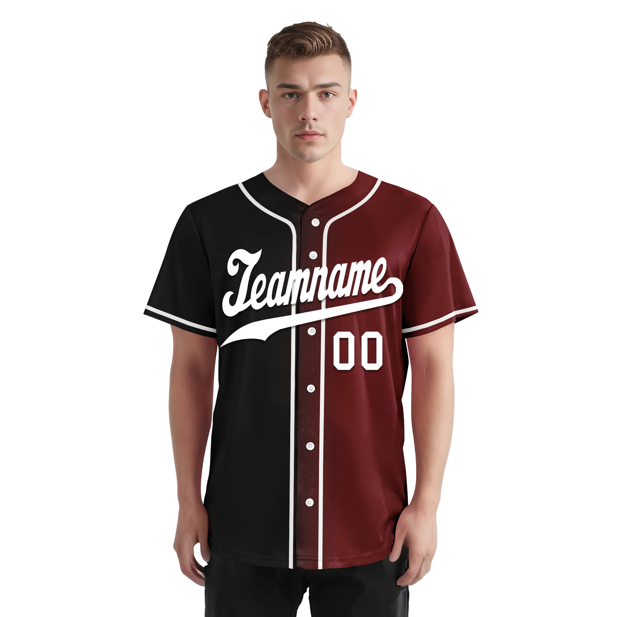 Custom Black Red Gradient Fashion Personalized Authentic Baseball Jersey BSBJ01-D0a7aae