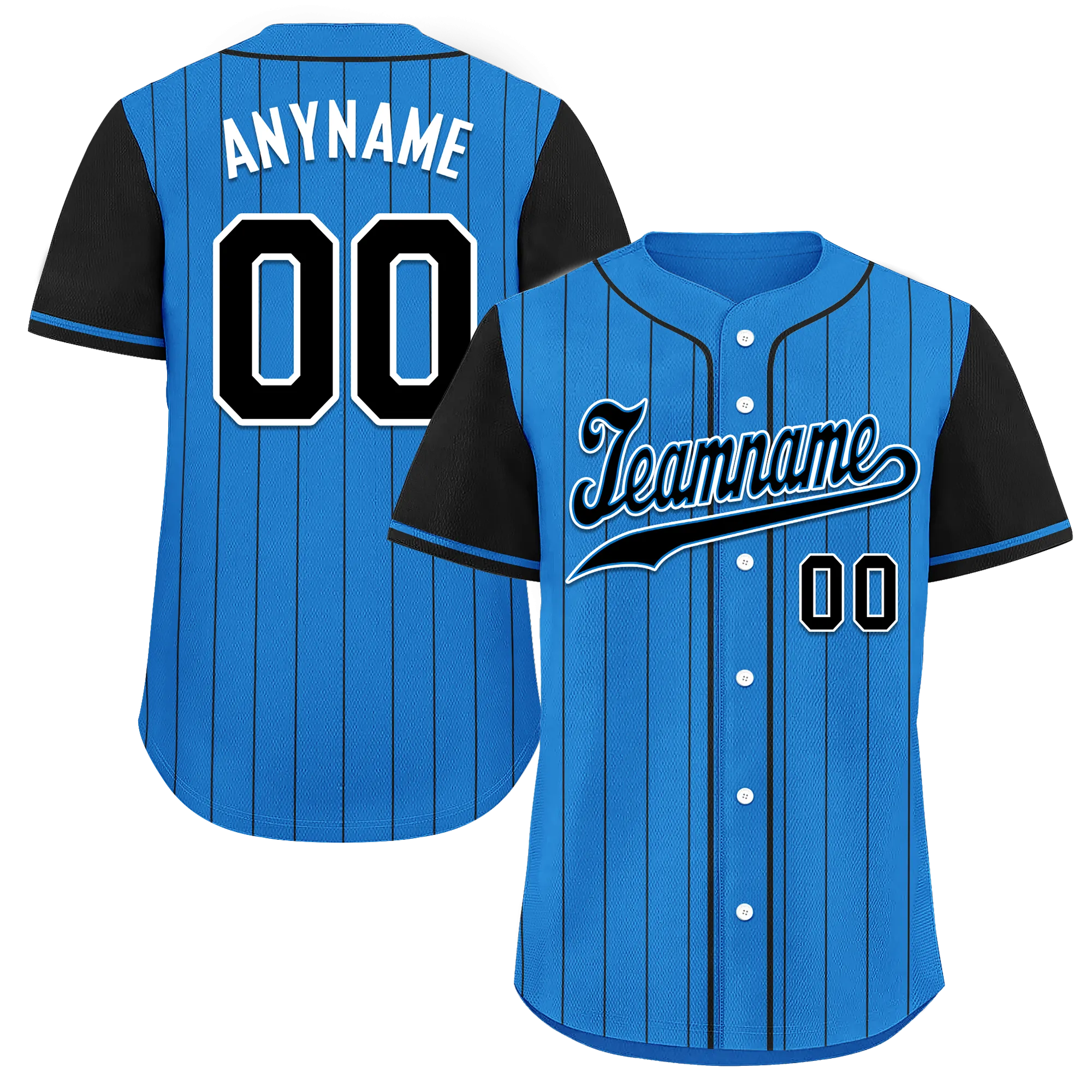 Custom Blue Black Stripe Fashion Personalized Authentic Baseball Jersey BSBJ01-D017213