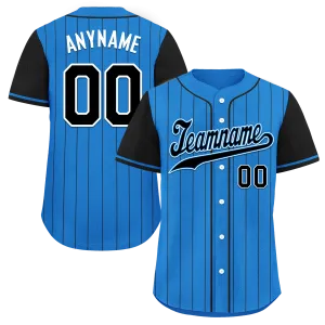 Custom Blue Black Stripe Fashion Personalized Authentic Baseball Jersey BSBJ01-D017213