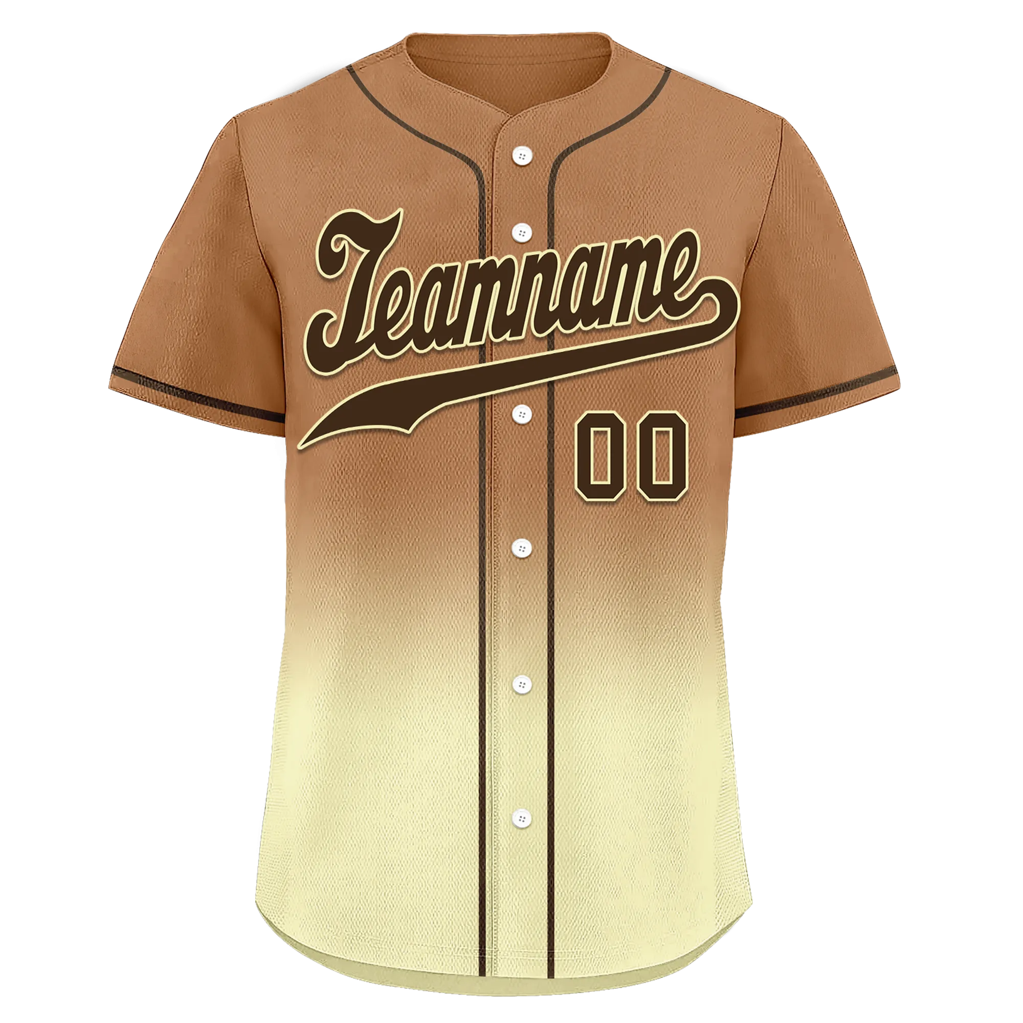 Custom Brown Yellow Fade Fashion Personalized Authentic Baseball Jersey BSBJ01-D0a70ff