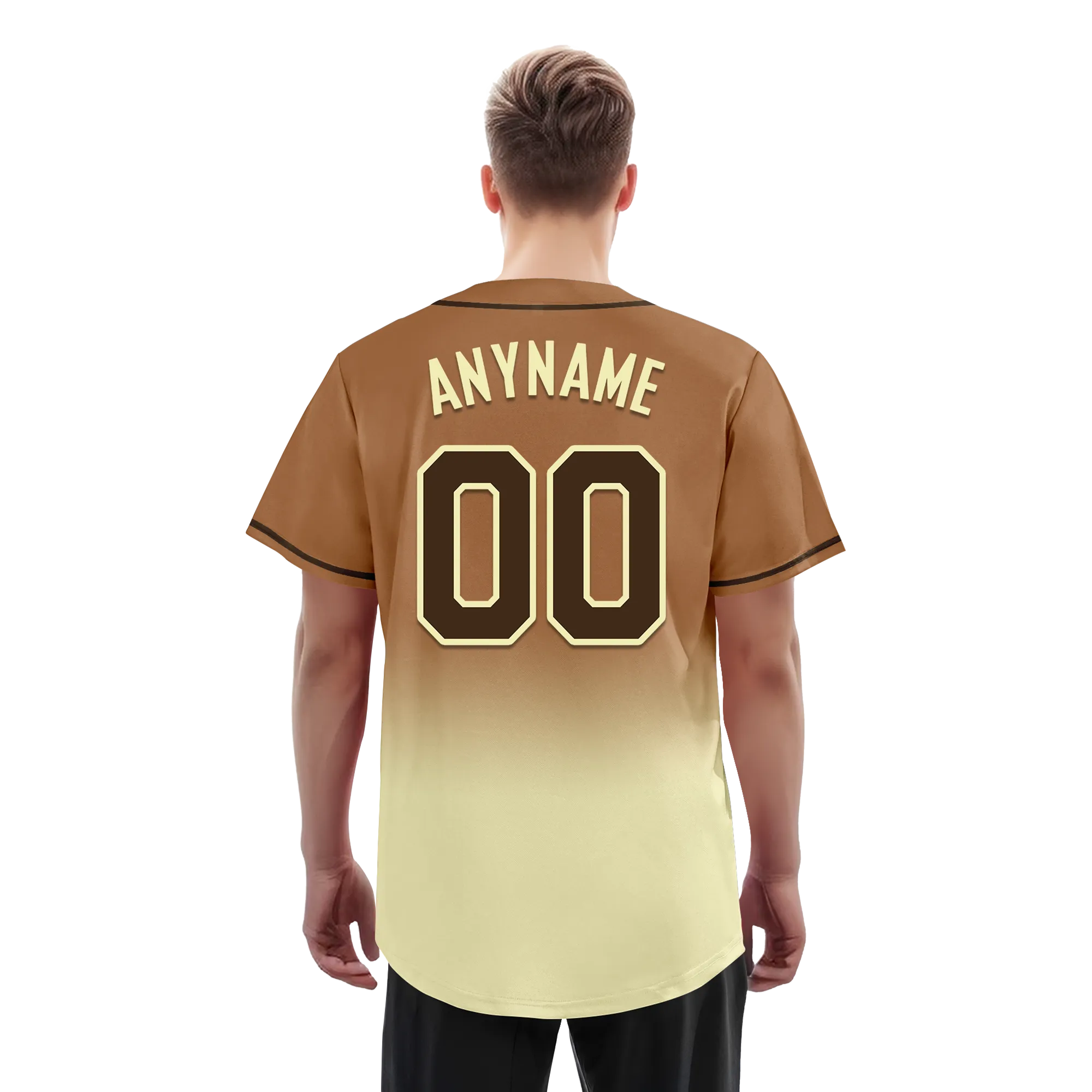 Custom Brown Yellow Fade Fashion Personalized Authentic Baseball Jersey BSBJ01-D0a70ff