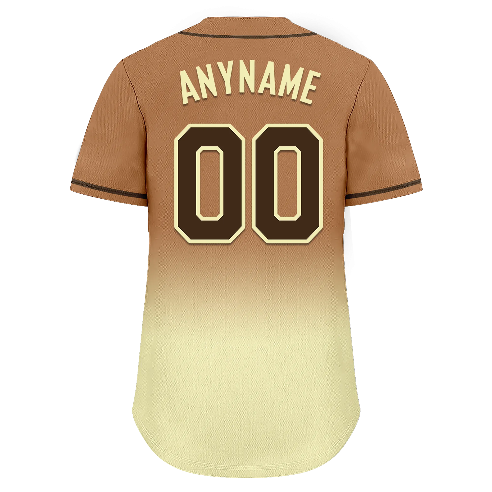 Custom Brown Yellow Fade Fashion Personalized Authentic Baseball Jersey BSBJ01-D0a70ff