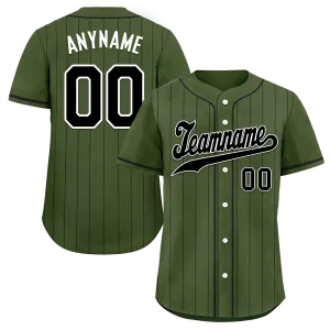 Custom Green Stripe Fashion Personalized Authentic Baseball Jersey BSBJ01-D017257