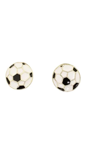 Epoxy Soccer Stud Earrings