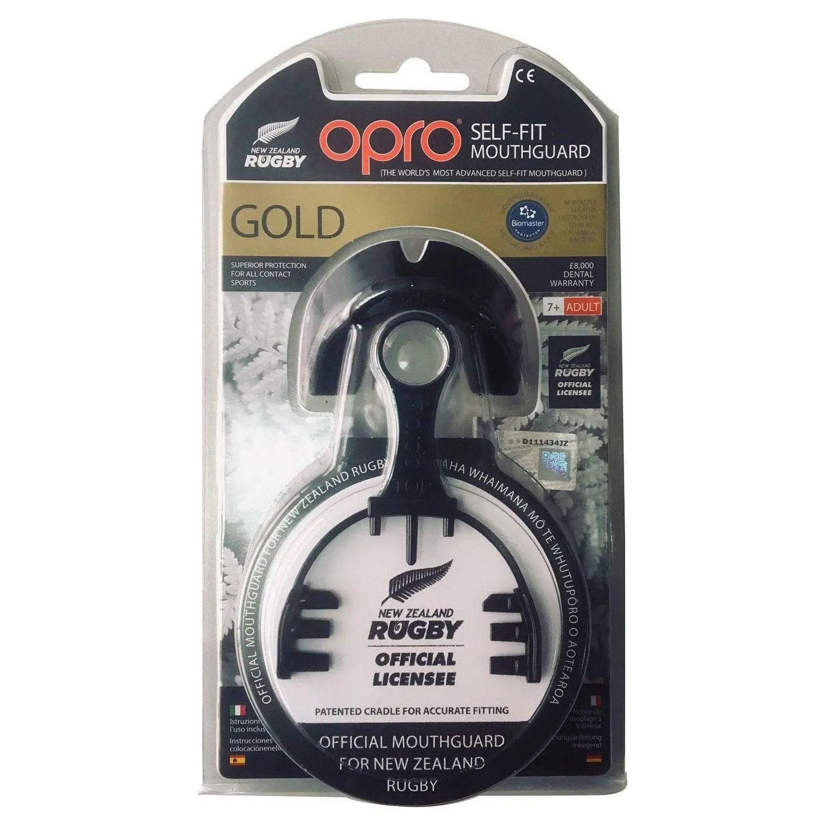 F3317      ~ OPRO NZR GOLD MOUTHGUARD BLACK