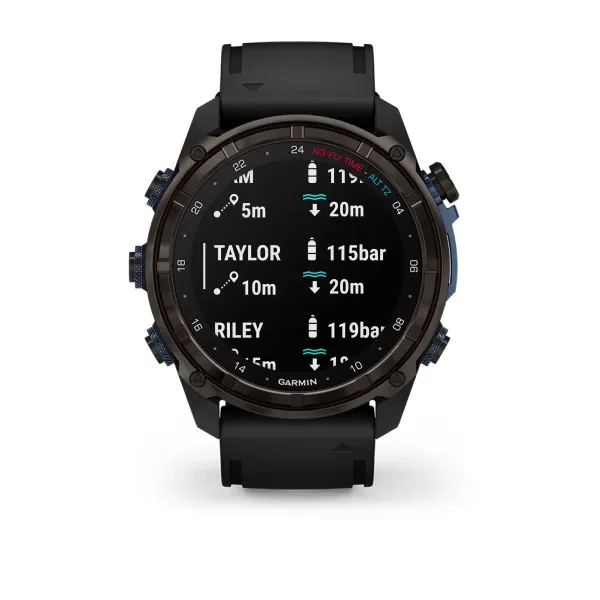 Garmin Descent™ Mk3i – 51 mm Carbon Grey DLC Titanium with Black Silicone Band