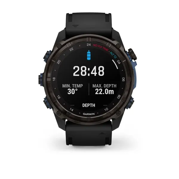 Garmin Descent™ Mk3i – 51 mm Carbon Grey DLC Titanium with Black Silicone Band