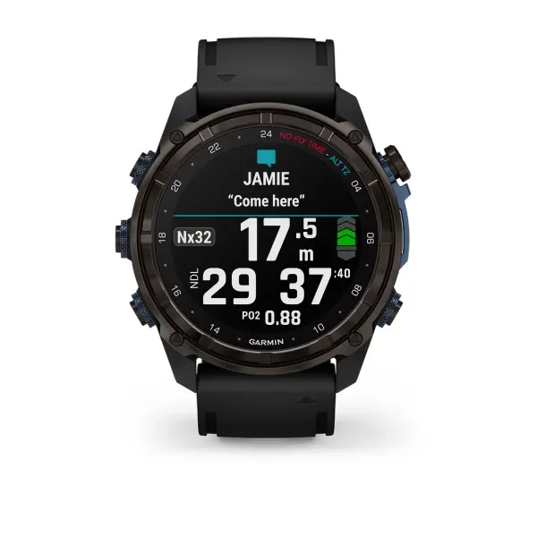 Garmin Descent™ Mk3i – 51 mm Carbon Grey DLC Titanium with Black Silicone Band