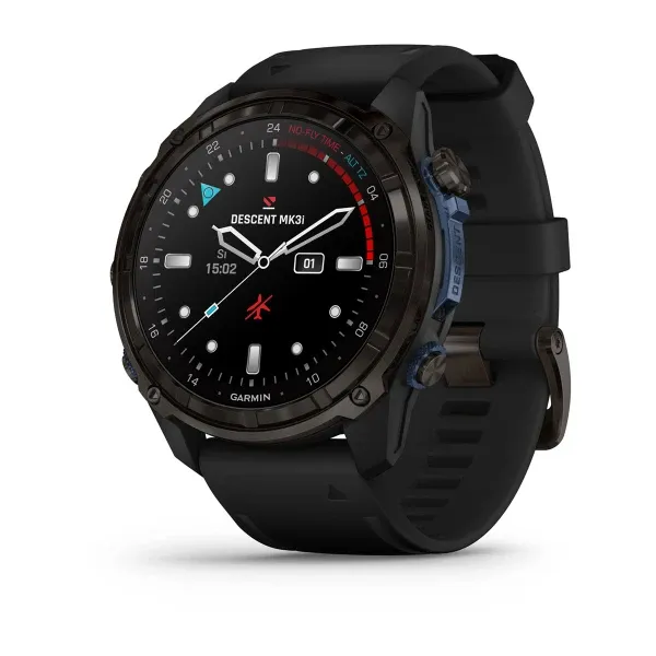 Garmin Descent™ Mk3i – 51 mm Carbon Grey DLC Titanium with Black Silicone Band