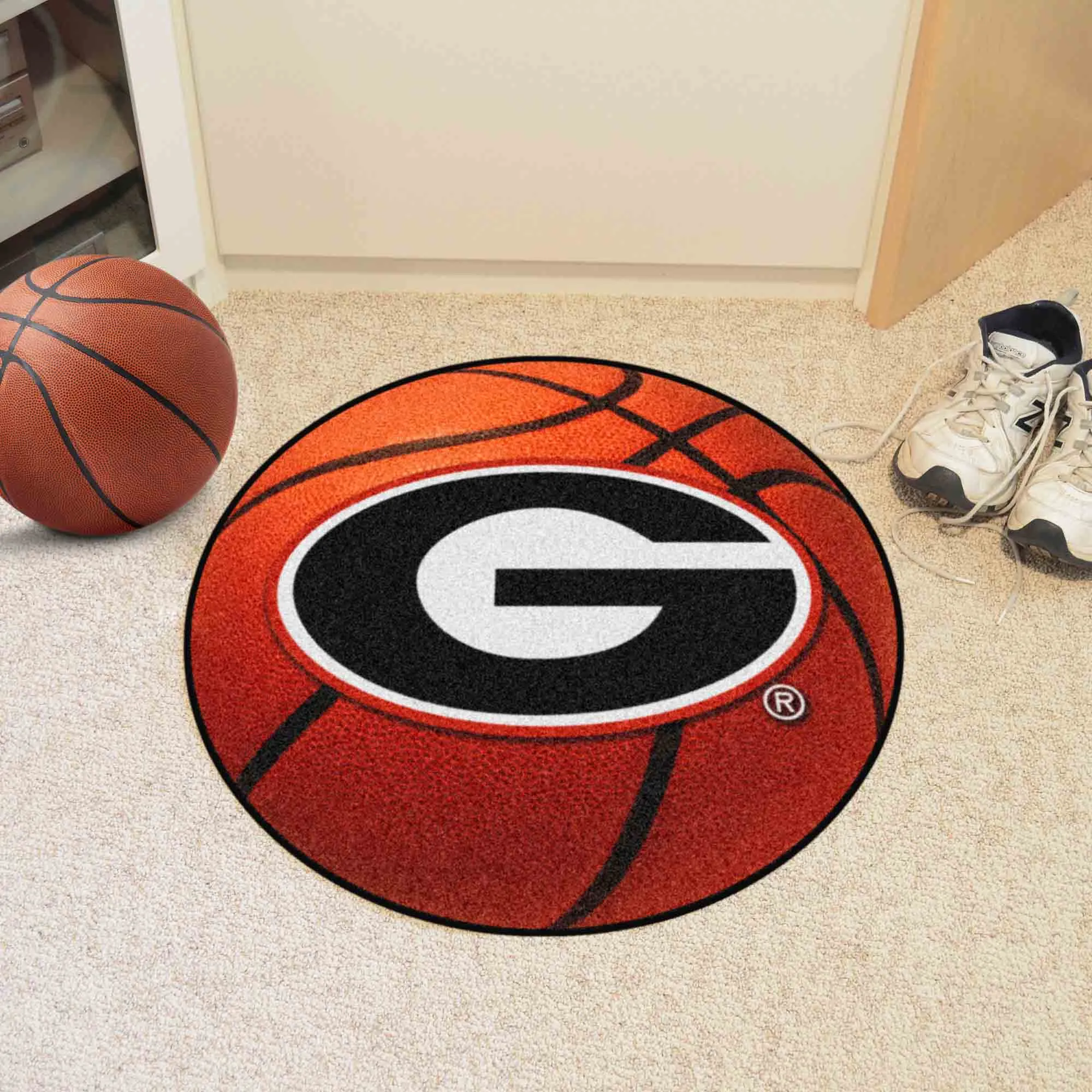 Georgia Bulldogs Basketball Rug - 27in. Diameter