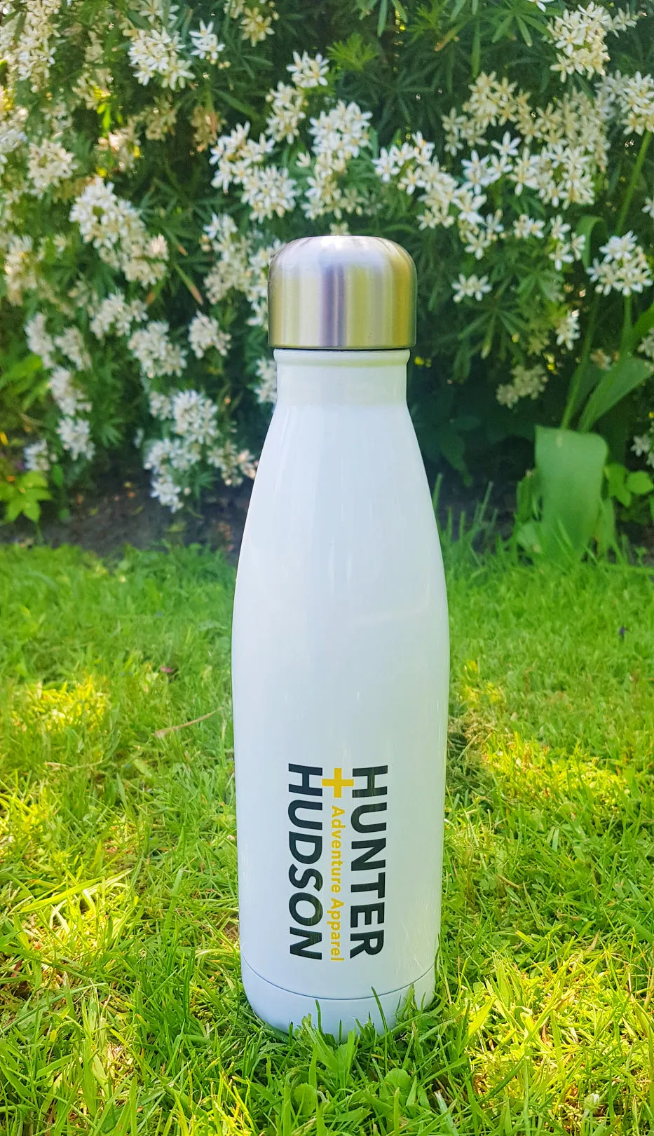 H H 500ml Insulated Water Bottle BPA Free, Leak-Proof in White