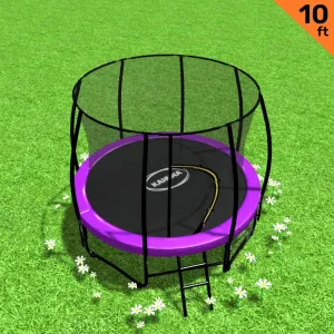 Heavy Duty 10ft Trampoline with Basketball Set & Safety Net Kahuna