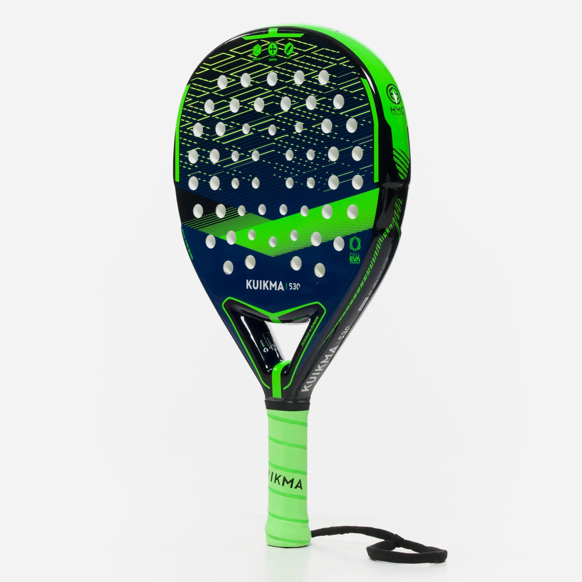 Kuikma Padel Racket - PR190 Blue/Green, Jungle Green/Neon Yellow Lime