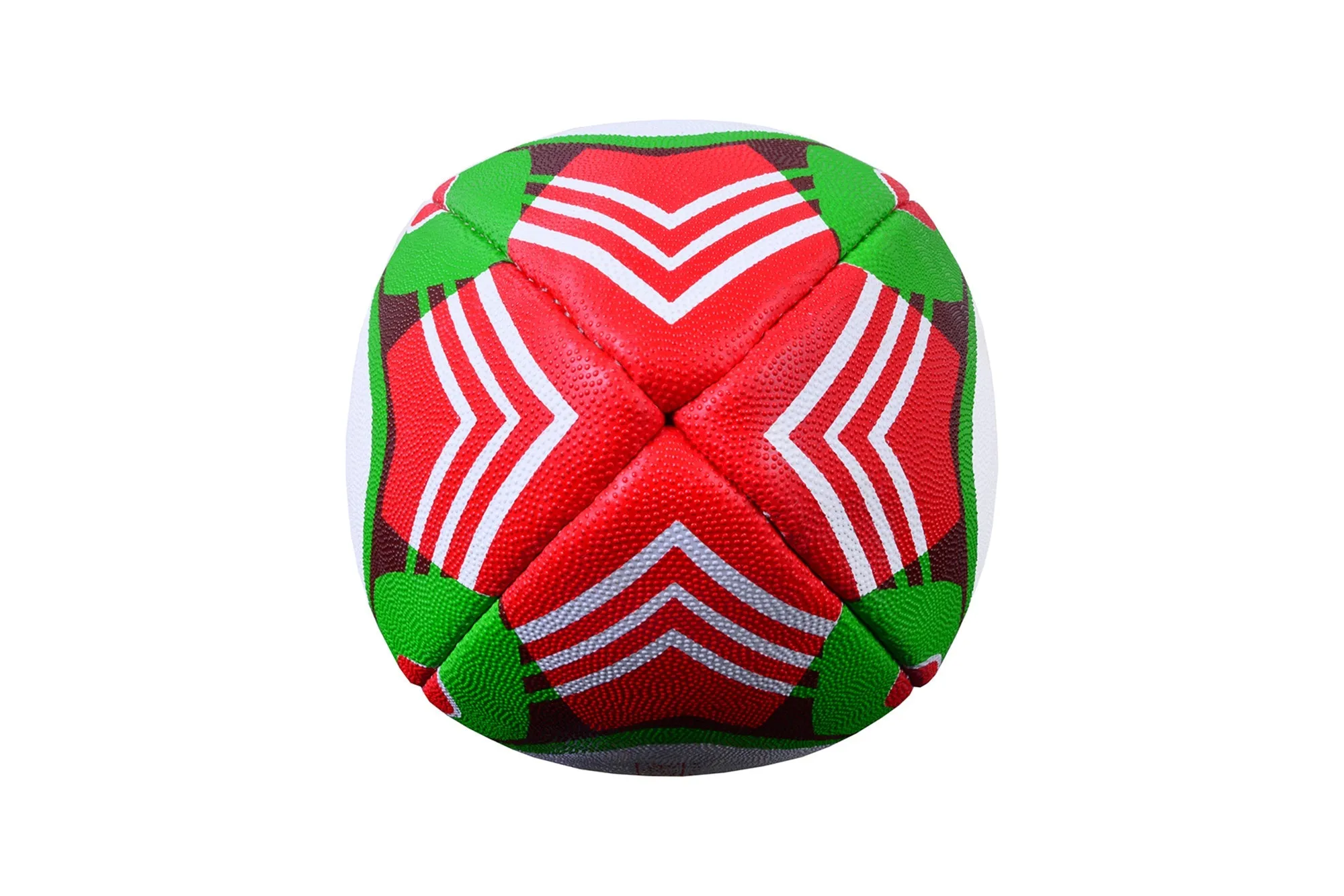 MAR-436J | Red & Green Rugby Training Ball - Size 4