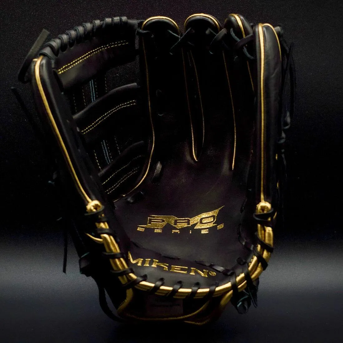 Miken Gold Pro Series 13" Black Slowpitch Softball Fielding Glove: PRO130-BG