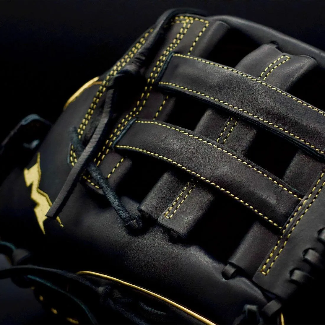 Miken Gold Pro Series 13" Black Slowpitch Softball Fielding Glove: PRO130-BG