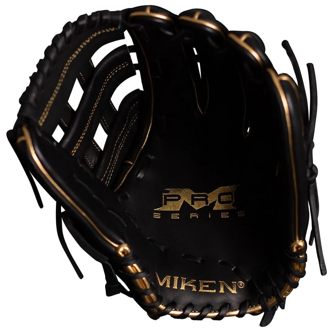 Miken Gold Pro Series 13" Black Slowpitch Softball Fielding Glove: PRO130-BG