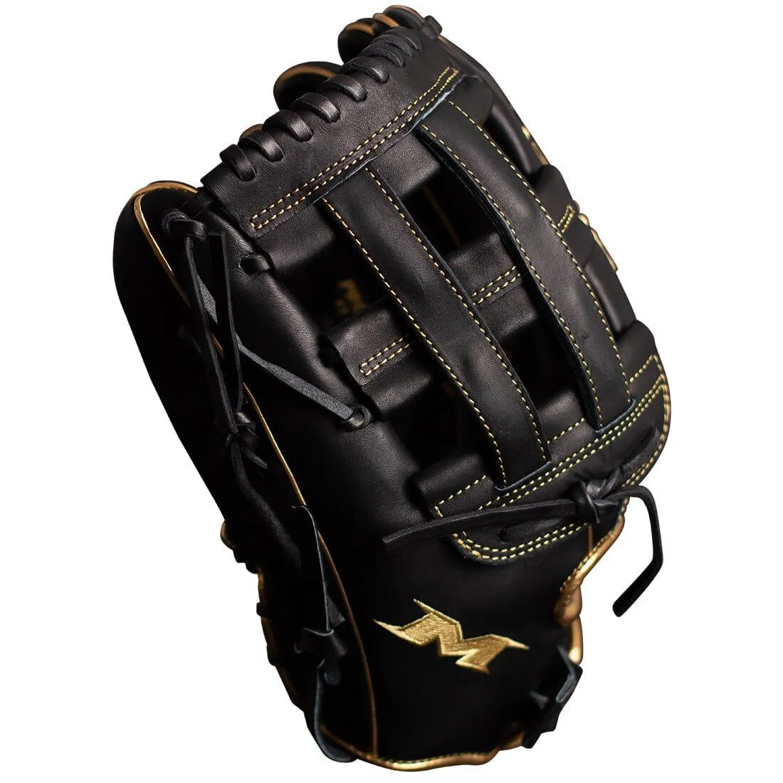 Miken Gold Pro Series 13" Black Slowpitch Softball Fielding Glove: PRO130-BG