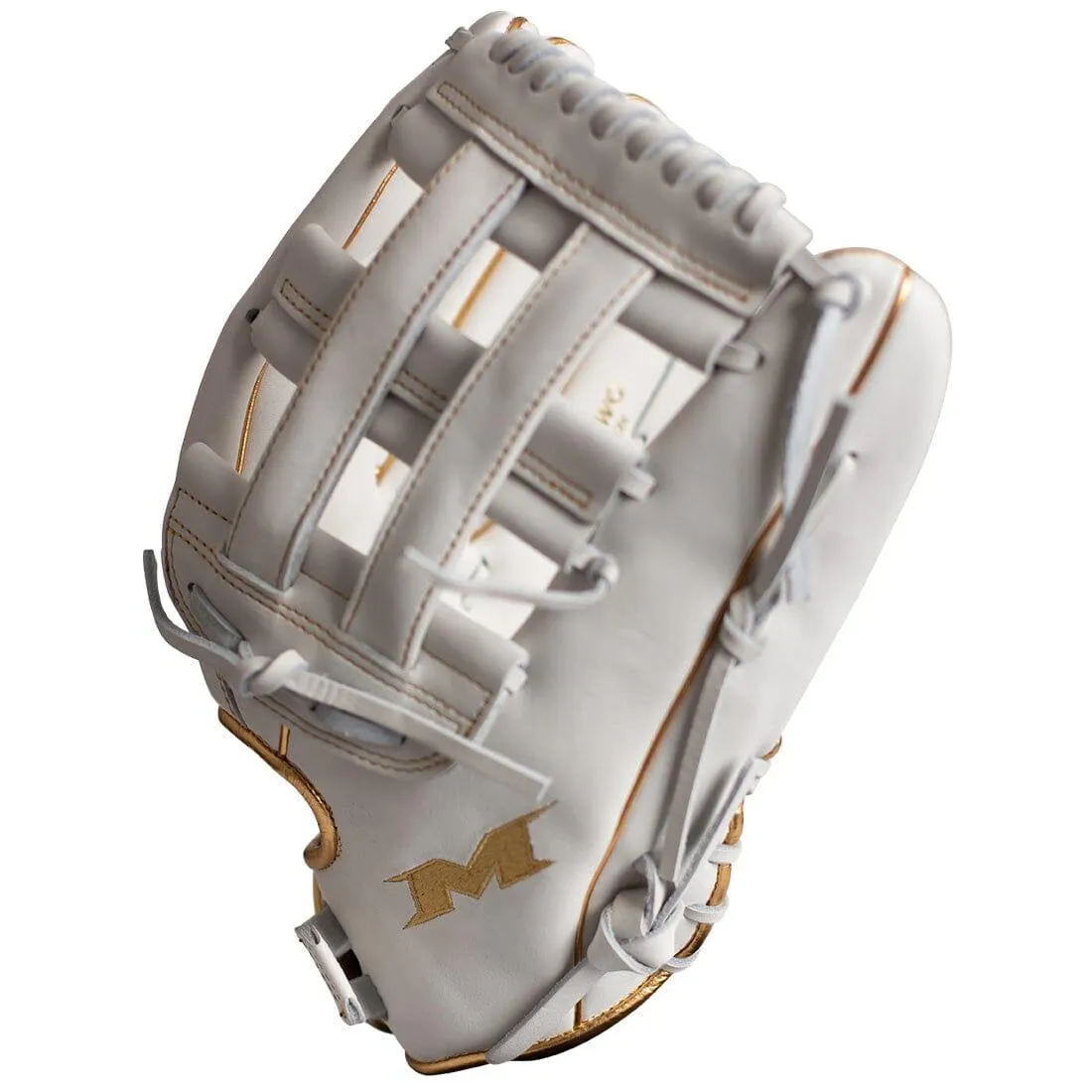 Miken Gold Pro Series 13" White Slowpitch Softball Fielding Glove: PRO130-WG