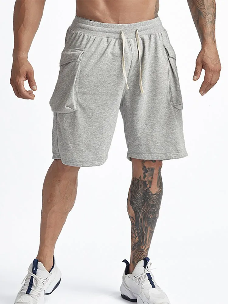 New Loose Solid Color Side Pocket Basketball Training Shorts