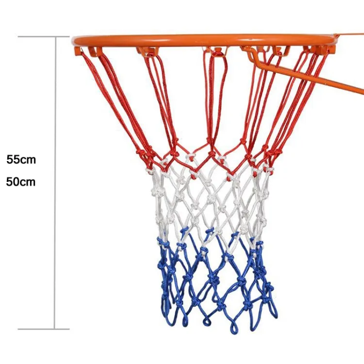 Outdoor Round Rope Basketball Net, Colour: 5.0mm Heavy Polyester(White Red)