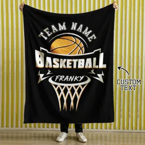 Personalized Basketball Blanket - Custom Name & Team Name - Soft Throw for Players or Teams - Unique Basketball Gift