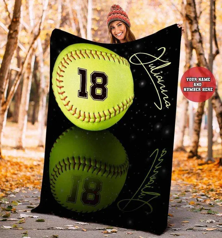 Personalized Lovely Kid Baseball Blanket for Comfort & Unique, Baseball Blanket Gift For Son Daughter From Mom Dad