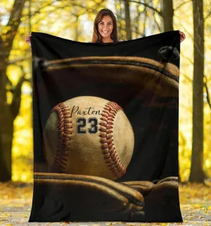 Personalized Lovely Kid Baseball Blanket for Comfort & Unique, Baseball Blanket Gift For Son Daughter From Mom Dad