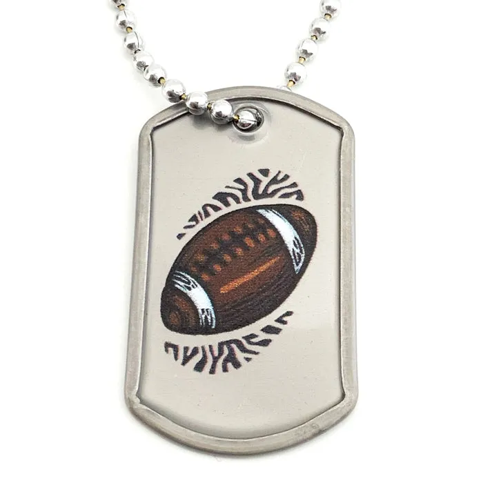 Phil 4:13 Football Necklace Dog Tag