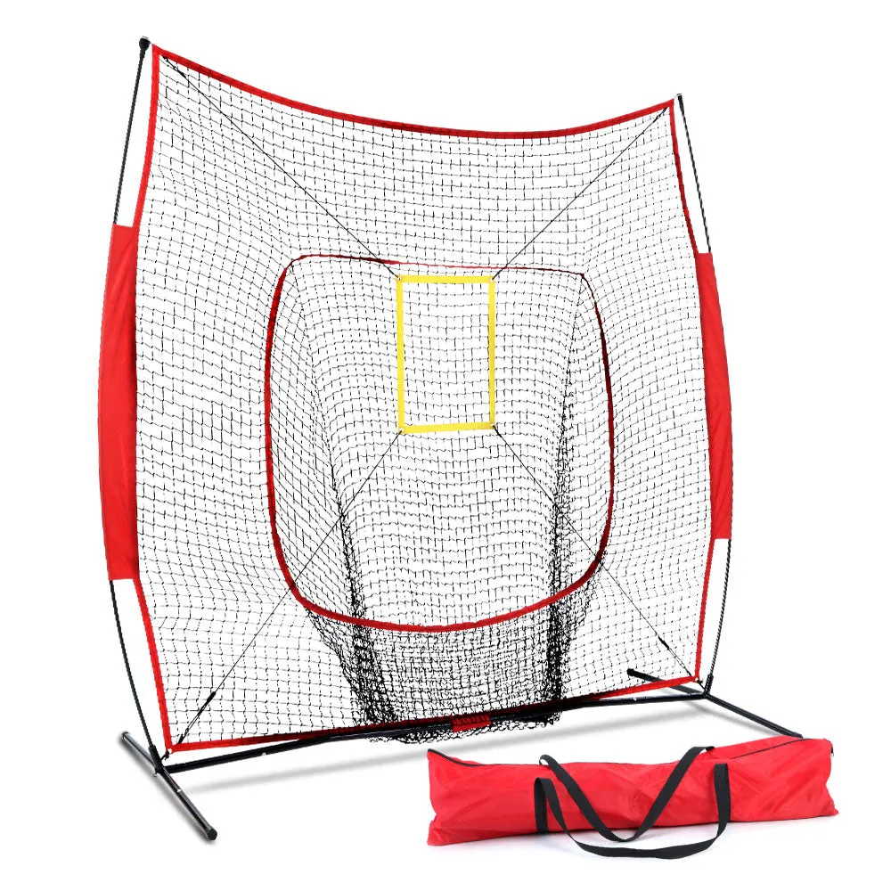 Portable 7ft Baseball Training Net with Strike Zone - Everfit