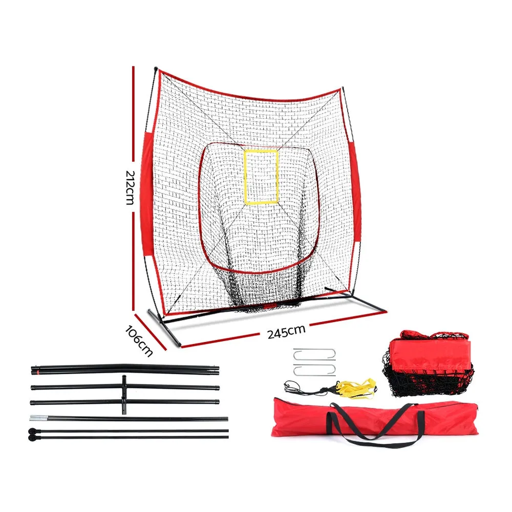 Portable 7ft Baseball Training Net with Strike Zone - Everfit