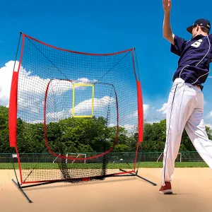 Portable 7ft Baseball Training Net with Strike Zone - Everfit