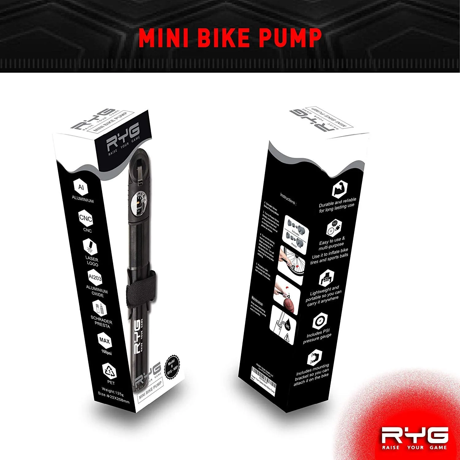 Raise Your Game Bike Pump (New)