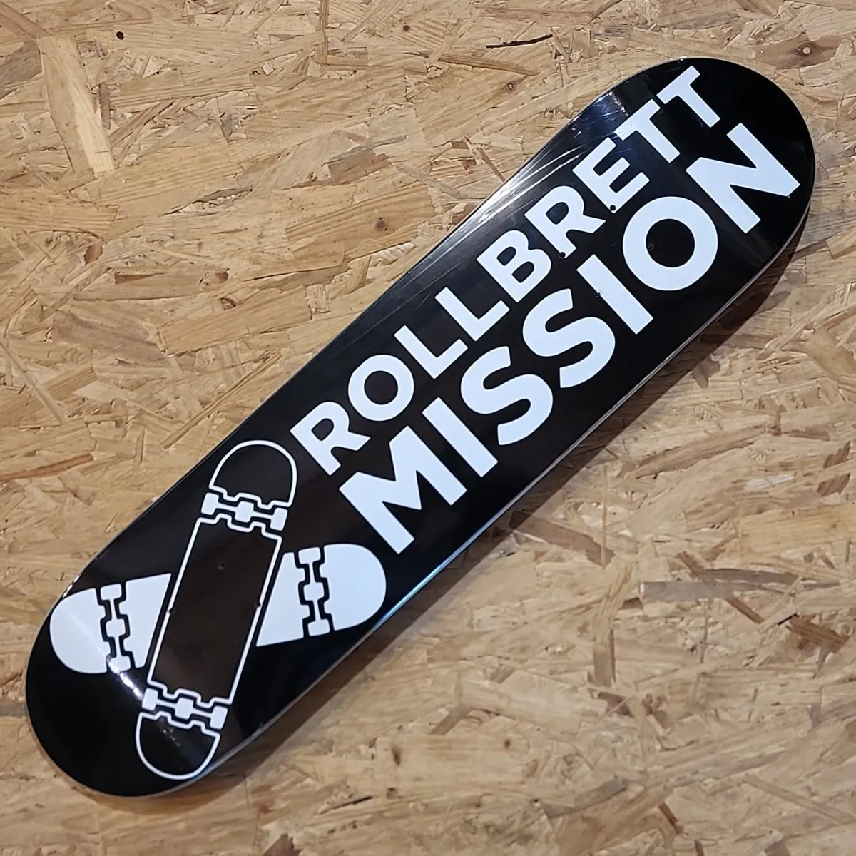 Rollbrett Mission Black Logo 7.5 Mini Kids Deck