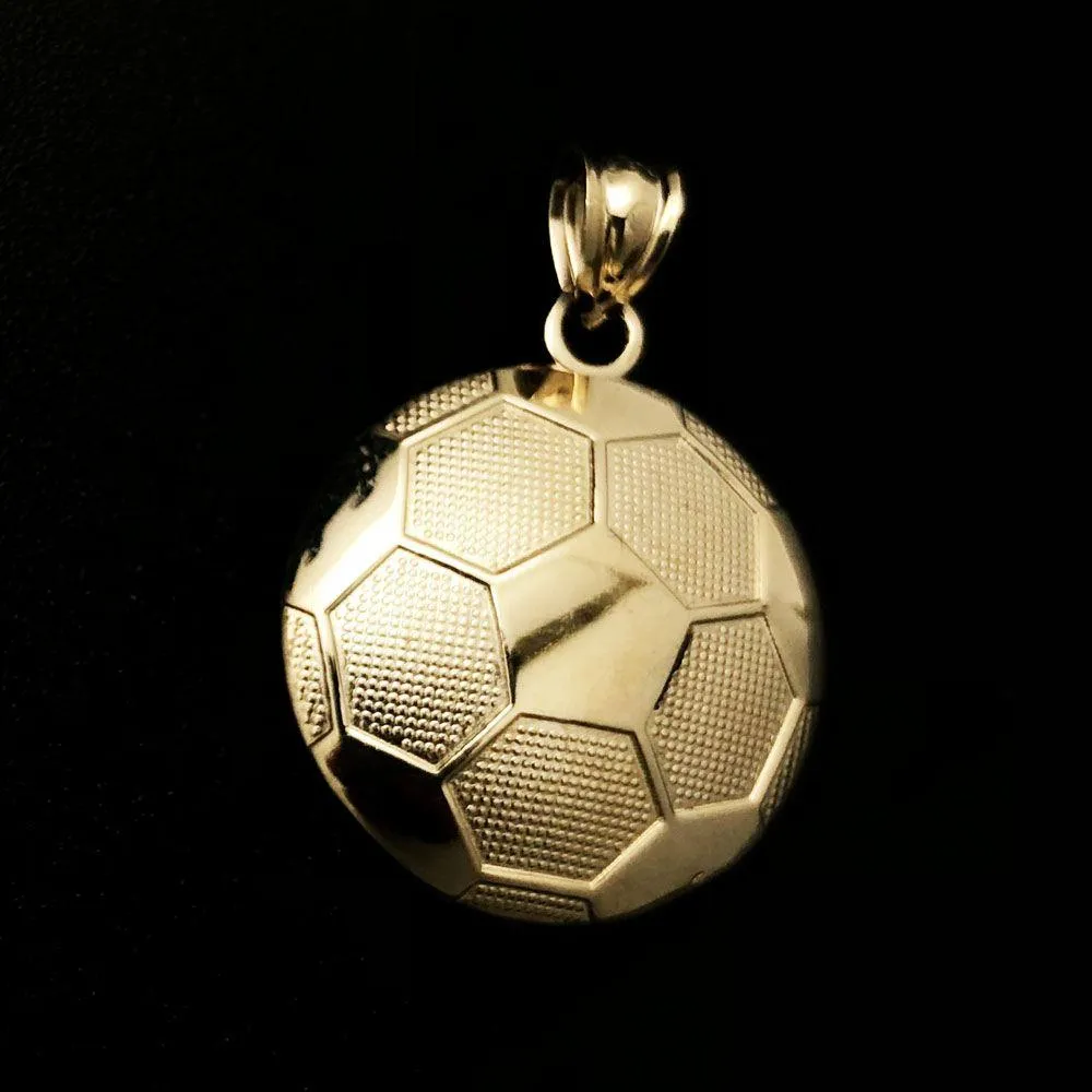 Soccer Ball Sports 10K Yellow Gold Pendant