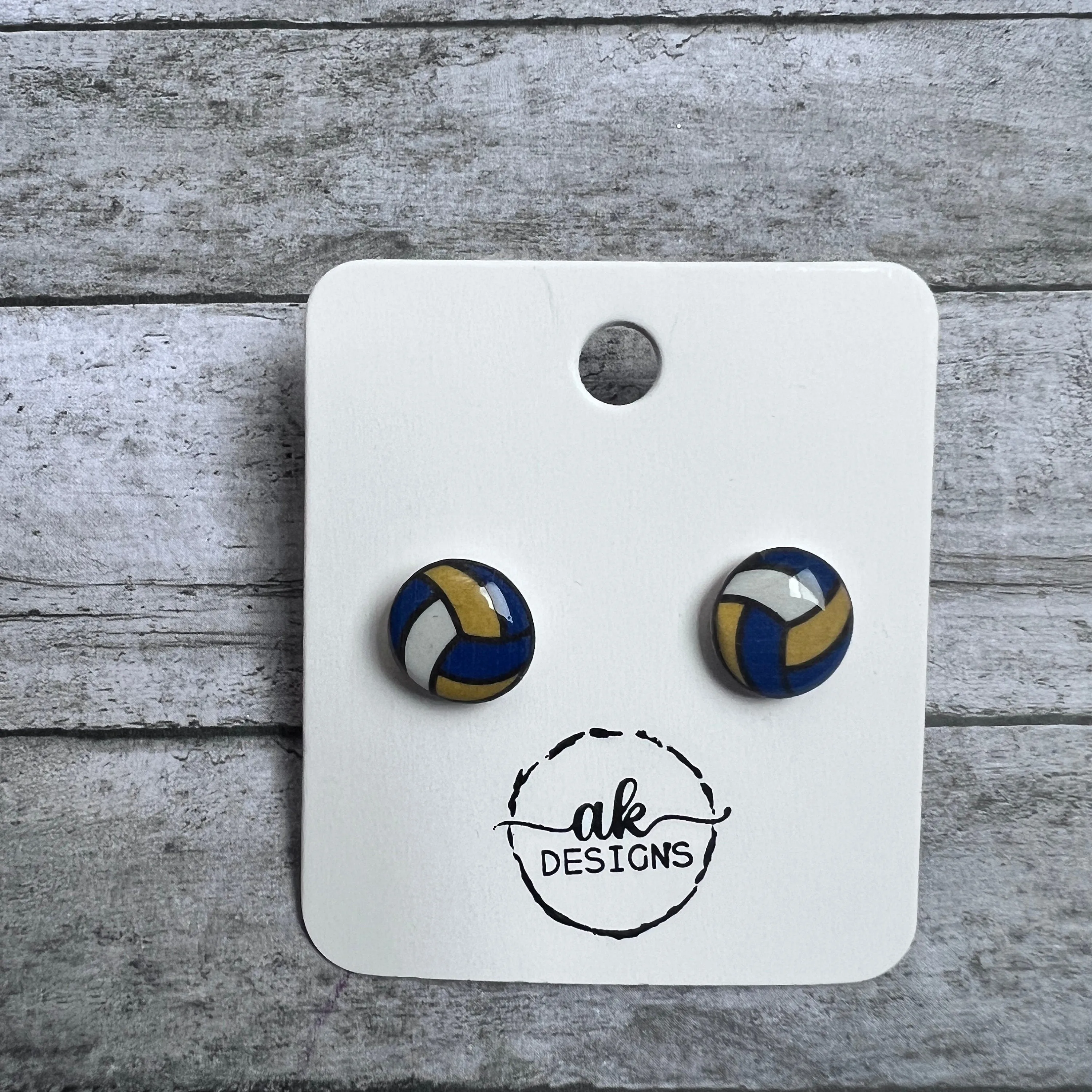 Sports Ball Resin Plastic Stud Earrings