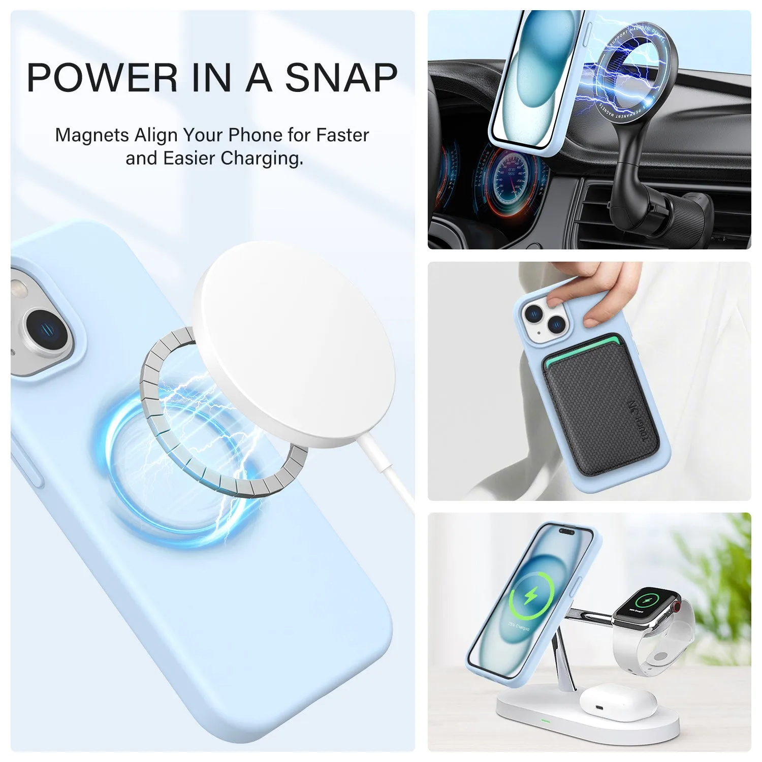 Tough On iPhone 15 Plus Strong Liquid Silicone Case with Magsafe