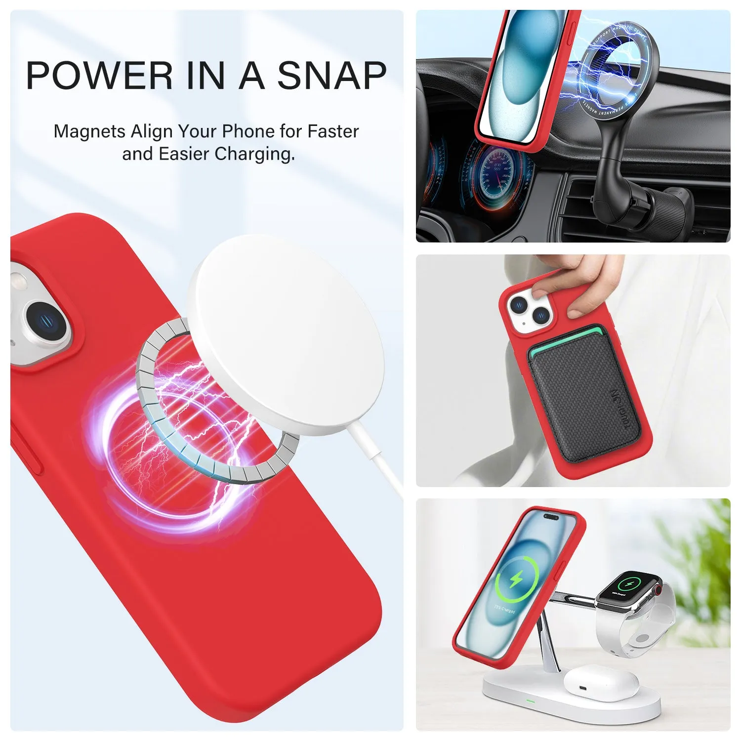 Tough On iPhone 15 Plus Strong Liquid Silicone Case with Magsafe